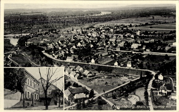 Ak Neuenburg am Rhein Baden, Fliegeraufnahme, Gasth. zum Adler