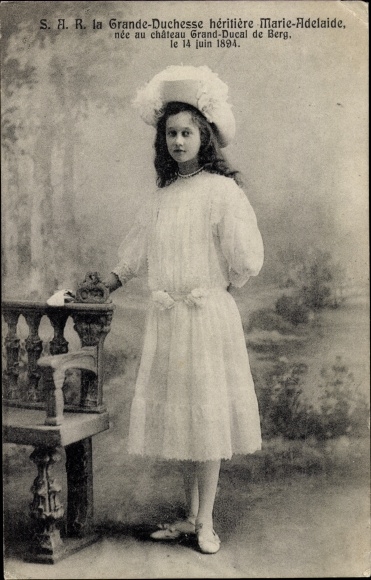 Postcard Grande Duchesse inherits Marie Adelaide, Adel Luxemburg