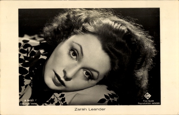 Ak-actrice Zarah Leander, portret