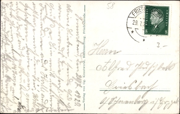 Postcard Friedrichroda in the Thuringian Forest, Vorderbüchig