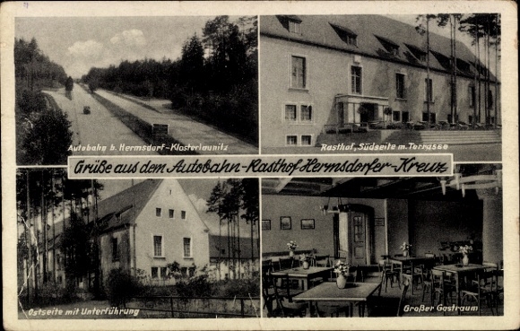 Ak Hermsdorf Ottendorf Okrilla Sachsen, Autobahn b. Hermsdorf-Klosterlaunitz, Rasthof Hermsdorfer