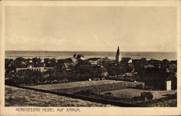 Postcard Fog on the island of Amrum North Frisia, general view
