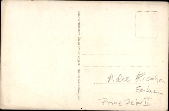 Artist Postcard Prince Peter II of Yugoslavia, portrait, sword