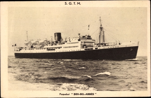 Postcard steamship, Paquebot Sidi Bel Abbes, SGTM