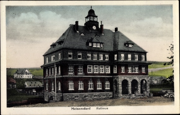 Ak Meinersdorf Burkhardtsdorf im Erzgebirge, Rathaus
