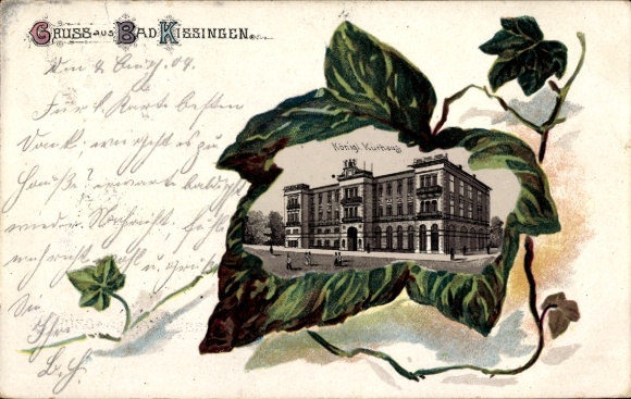 Liść bluszczu lito Bad Kissingen Dolna Frankonia Bawaria, Royal Kurhaus