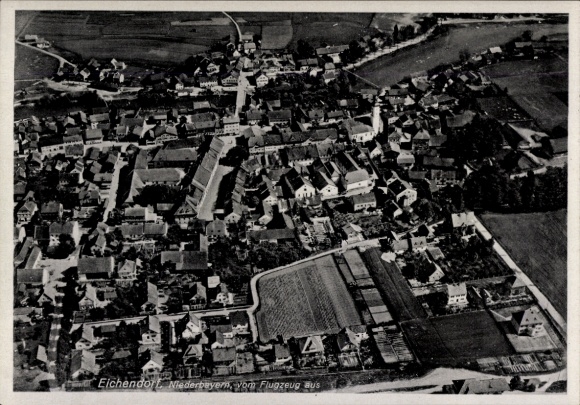 Postcard Eichendorf in Lower Bavaria, aerial photograph