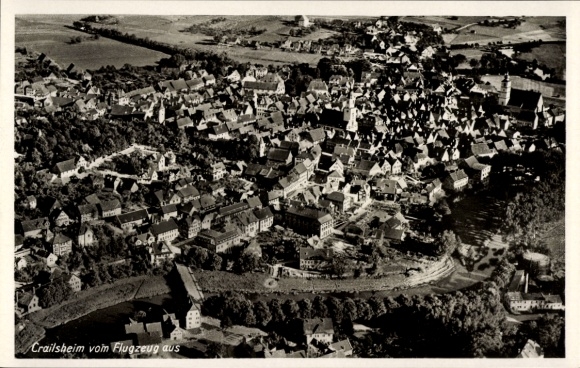 Postcard Crailsheim in Württemberg, aerial photograph