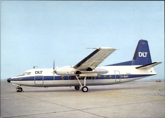 Postcard passenger aircraft, Fokker F27, DLT, Lufthansa