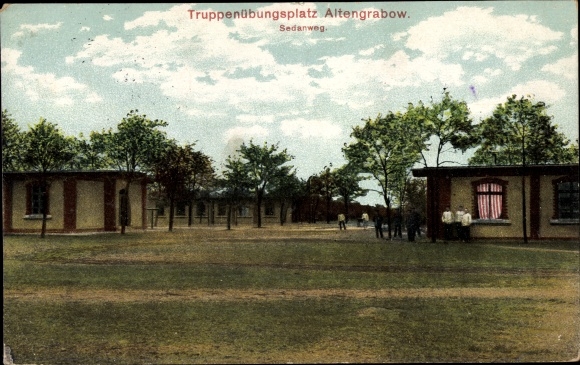 Postcard Altengrabow Möckern in Saxony Anhalt, military training area, Sedanweg