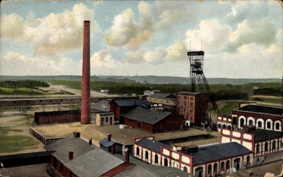 Postcard Jessenitz Lübtheen in Mecklenburg Vorpommern, The mine from a bird's eye view