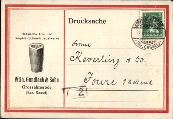 Ak Großalmerode in Hessen, Hessische smeltkroes van klei en grafiet W. Gundlach en zoon