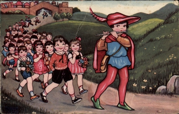 Kunstenaar Ak Boriss, M., Rattenvanger van Hamelen, Kinderen, Sprookjes