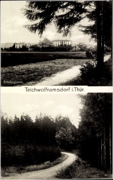Ak Teichwolframsdorf in Thüringen, Erholungsheim, Teichwolframsdorf i.Thür., Klöppelweg
