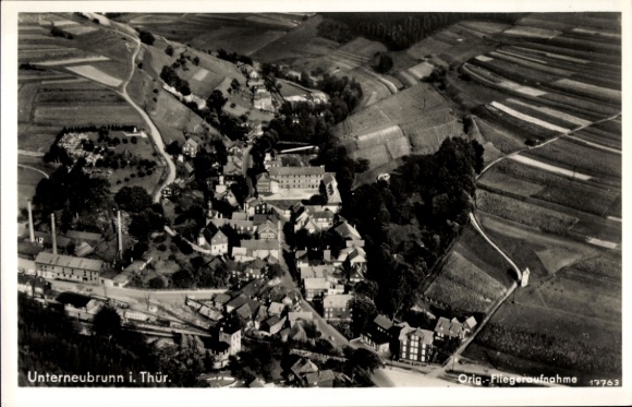 Postcard Unterneubrunn Schleusegrund Thuringia, aerial photograph
