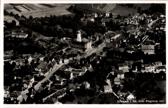 Postcard Stockach in Hegau Baden, aerial photograph