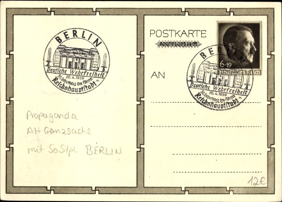 Postal stationery PC Führer and Chancellor Adolf Hitler, well-wishers, BDM