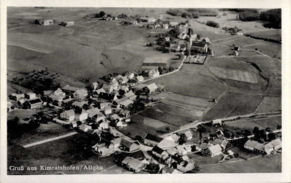 Postcard Kimratshofen Altusried in Allgäu, aerial photograph