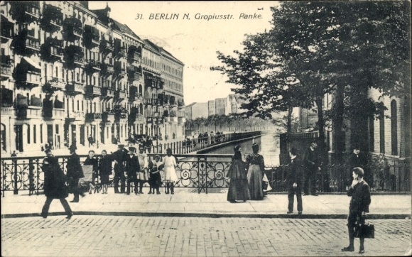 Ak Berlin Wedding Gesundbrunnen, Gropiusstraße, Panke