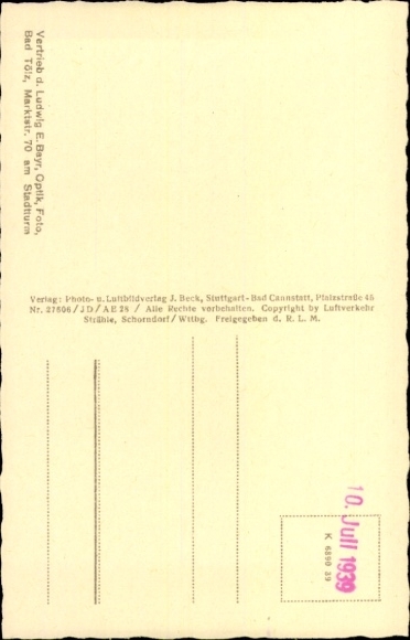 Postcard Bad Tölz in Upper Bavaria, aerial photograph
