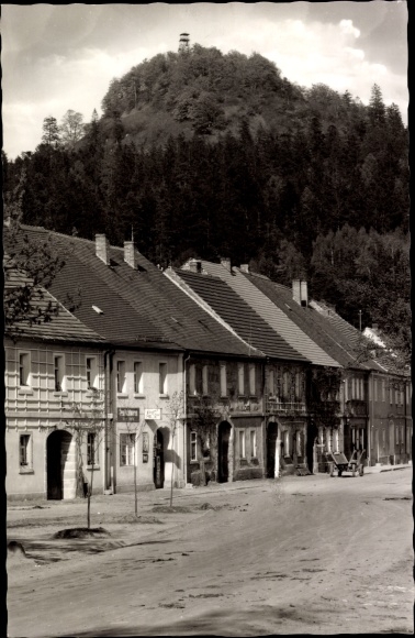 Briefkaart Neustadt am Kulm Beieren, straatbeeld, Eduard Pecher, herberg