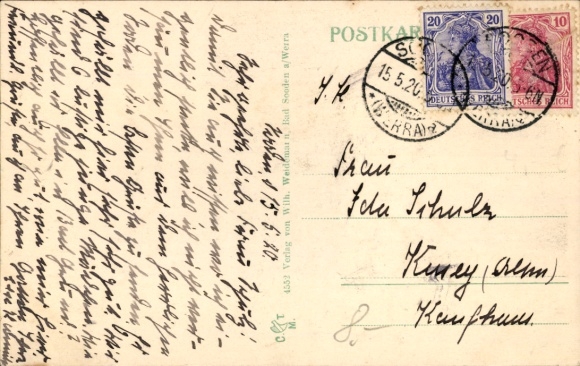 Postcard Bad Sooden an der Werra Hessen, Villa Erika