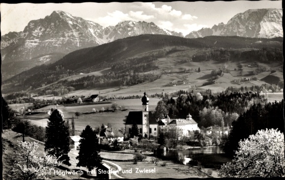 Postcard Höglwörth Anger in Rupertiwinkel Upper Bavaria, partial view, Staufen, Zwiesel