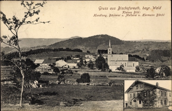 Ak Bischofsreuth Haidmühle an der Kalten Moldau Niederbayern, Totalansicht, Handlung Hermann Blöchl
