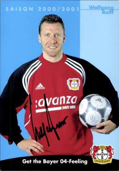 Autogrammkarte Trainer Wolfgan Rolff, Bayer Leverkusen