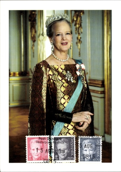 Postcard Queen Margrethe II, Nobility of Denmark