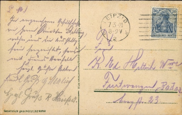Postcard The housing shortage, emergency accommodation, humans and animals live together here, gramophone
