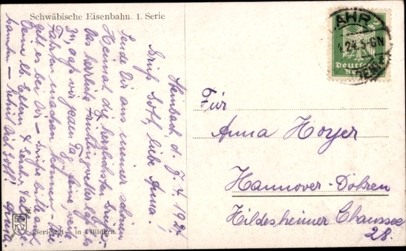 Artist Postcard Boettcher, Hans, On the Swabian Railway, Steam Locomotive, Billy Goat