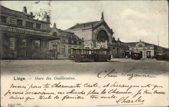 Postcard Liège Liège Wallonia, Guillemins station