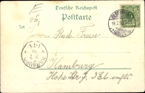 Chromo-Litho Oldenburg in the Grand Duchy of Oldenburg, Am Stau, Rathaus, Schloss