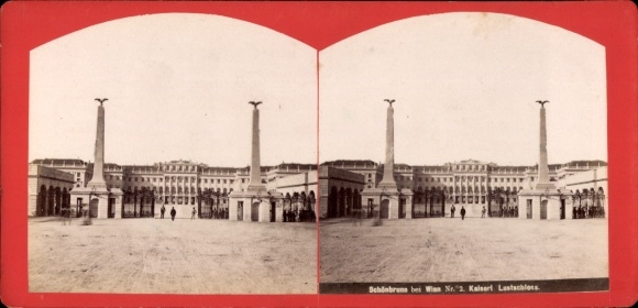 Stereo CdV Vienna 13 Hietzing Austria, Schönbrunn, Lustschloss