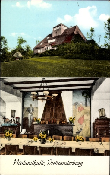 KP Dieksanderkoog Friedrichskoog w Dithmarschen, Gasthaus Neulandhalle, widok od wewnątrz