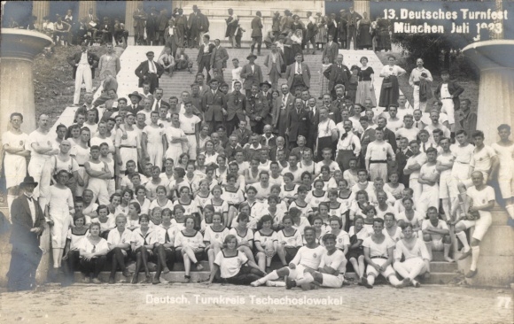KP fotograficzna z XIII Niemieckiego Festiwalu Gimnastycznego w Monachium, lipiec 1923 r., Niemieckie Stowarzyszenie Gimnastyczne Czechosłowacji
