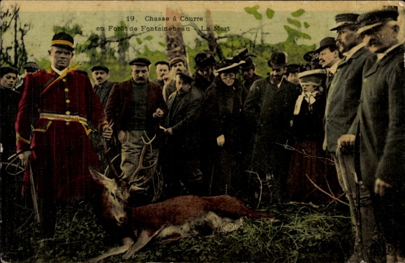 CPA Villeneuve La Garenne Hauts de Seine, Chassé en Courre, cerf chassé
