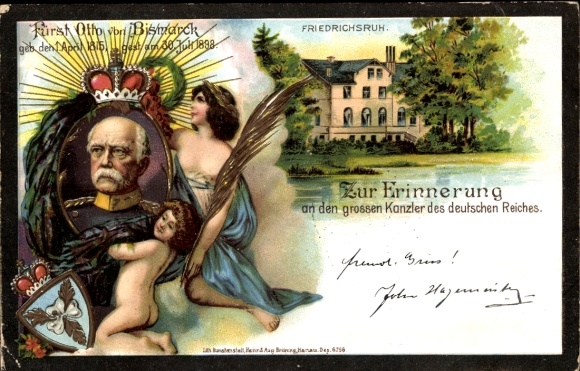 Coat of arms Chromo-Litho Friedrichsruh Aumühle Schleswig Holstein, Castle, Prince Otto von Bismarck