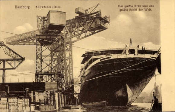 Ak Hamburg Mitte Steinwerder, Ellerholzhöft, Ellerholzhafen, Hamburg Kuhwärder Hafen, großer Kran