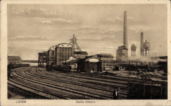 Postcard Lünen in Westphalia, Zeche Viktoria