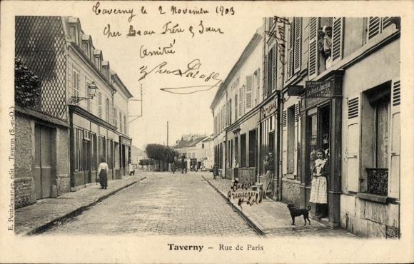 Ak Taverny Val d'Oise, Rue de Paris
