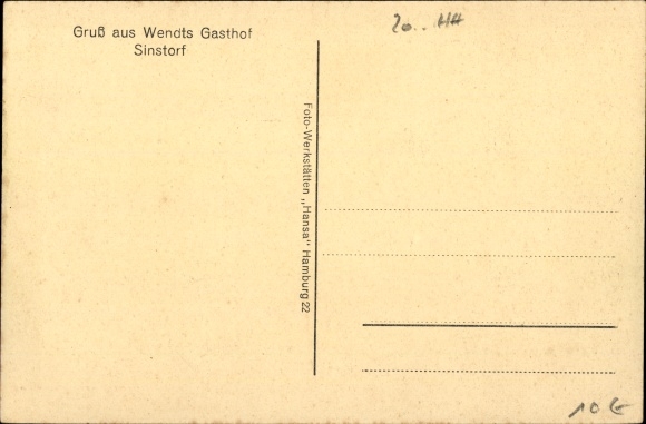 Postcard Hamburg Harburg Sinstorf, church, cemetery, Wendts Gasthof