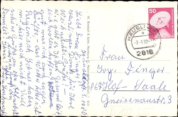Postcard Groß Häuslingen Häuslingen in Lower Saxony, Dorfstraße, Bahnhofsstraße