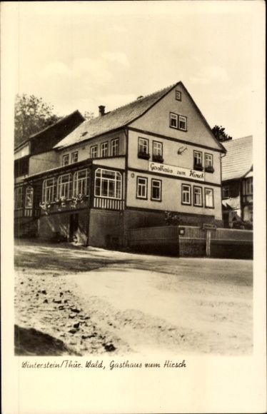 Ak Winterstein Waltershausen in Thüringen, Gasthaus um Himch,  Thüre Wald, alte Fotografie