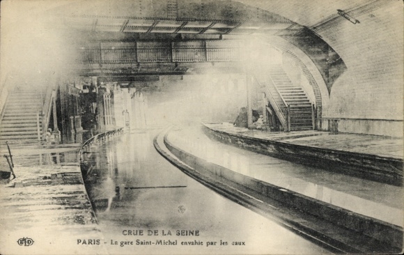 PC Paris IV, Seine flood, Gare Saint-Michel