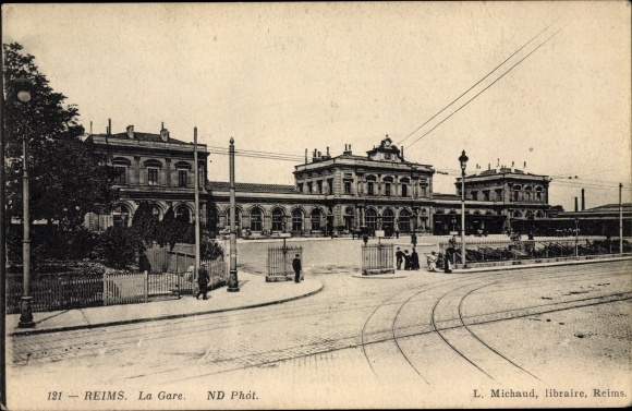 Ak Reims Marne, La Gare