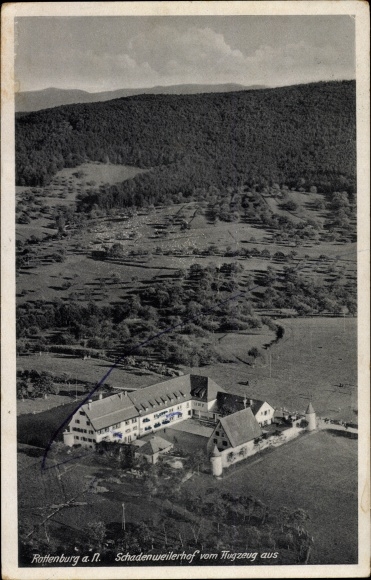 Postcard Rottenburg am Neckar, Schadenweilerhof from the plane