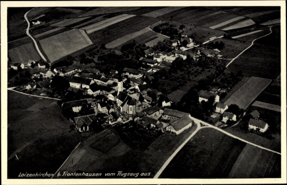 Postcard Loizenkirchen Frontenhausen in Lower Bavaria, aerial photograph