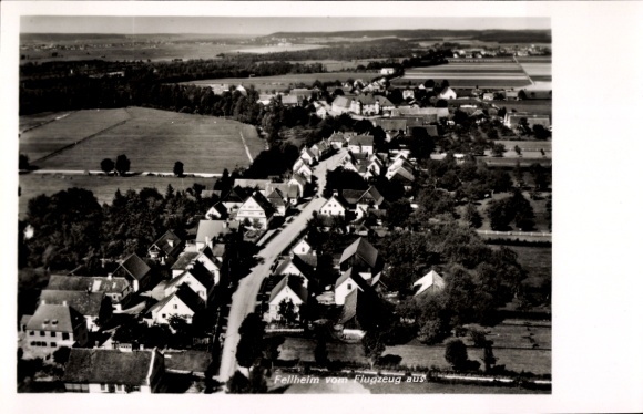 Postcard Fellheim in Unterallgäu, aerial photograph